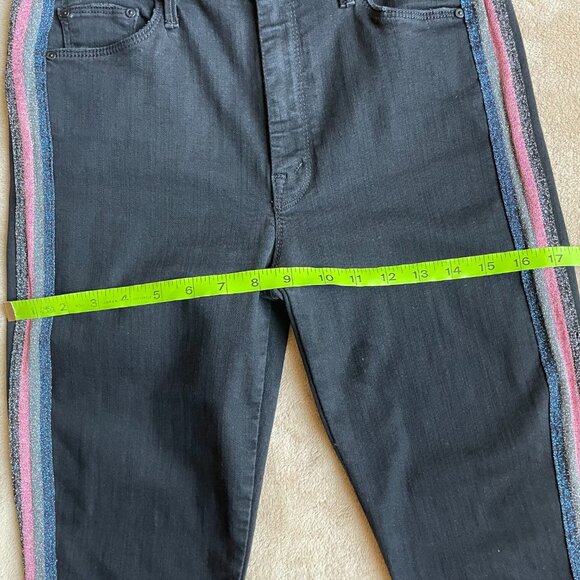 Mother High Waisted Looker Ankle Fray-Guilty Glitter Racer - Picture 5 of 10